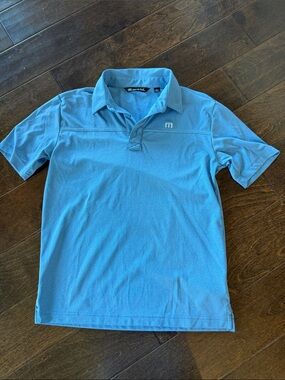 Travis Mathew Aqua Blue Performance Polo